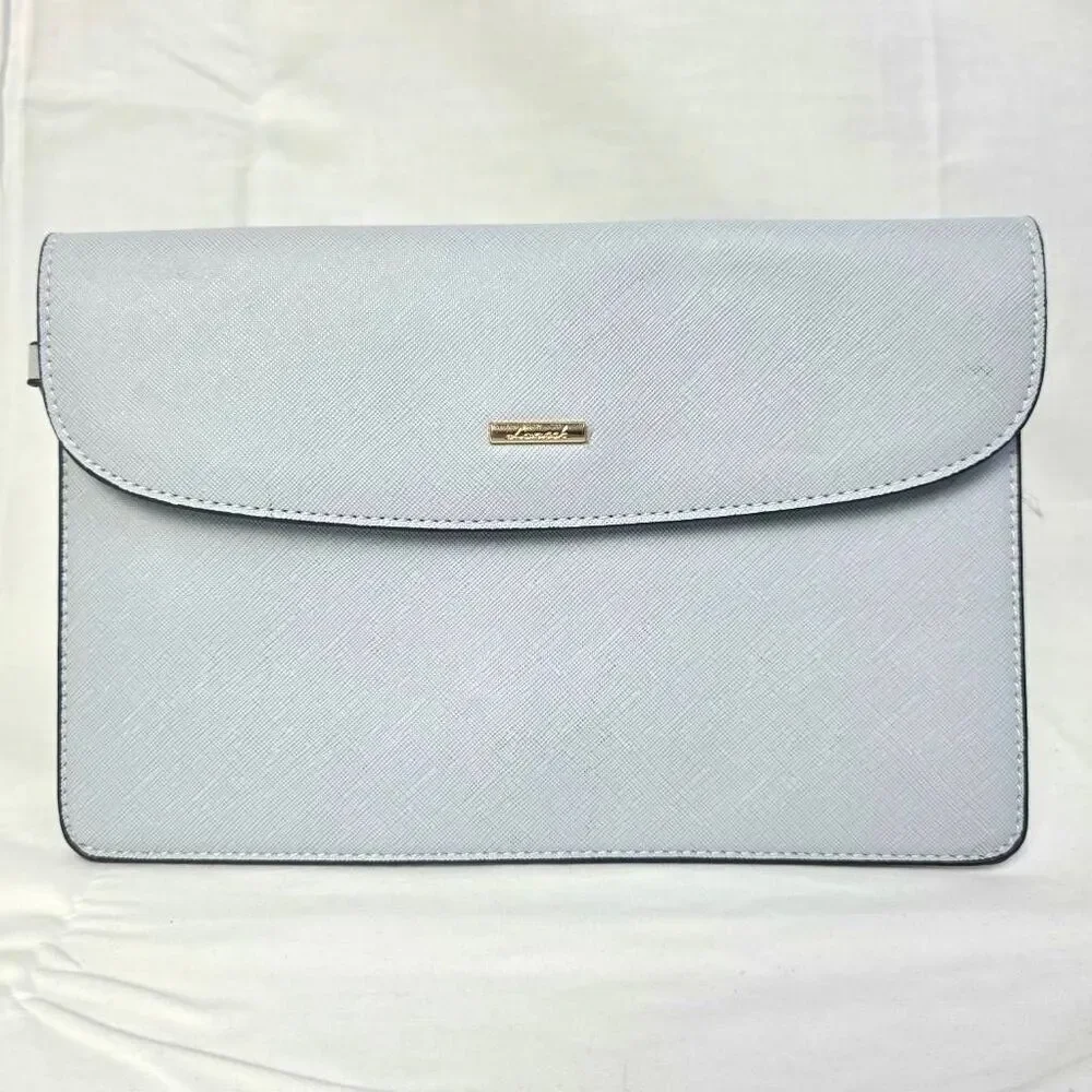 Francesca’s White Faux Leather Clutch Purse 10x7
